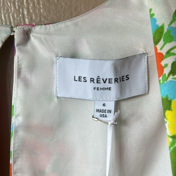 Les Reveries Silk Floral Dress Size 6 - Picture 5 of 9